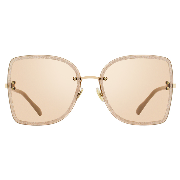Jimmy Choo Square Leti Sunglasses FIB2S Nude/Gold 62mm - Picture 2 of 2